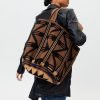 wayuu tote bag tel aviv brown geometric design colombian mochila wayuu extra large