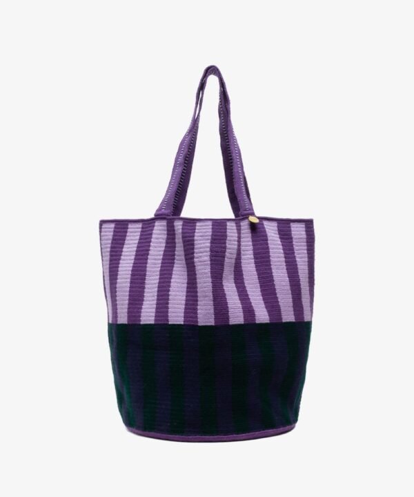 wayuu tote bag lilac handamde in colombia