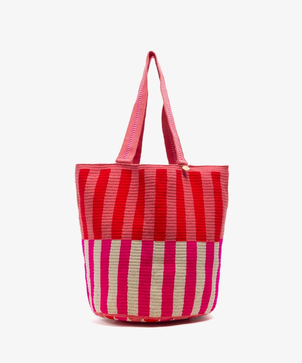 wayuu tote bag lilac handamde in colombia