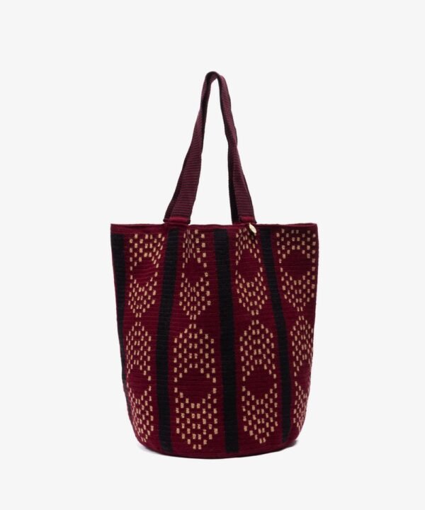 wayuu tote bag lilac handamde in colombia