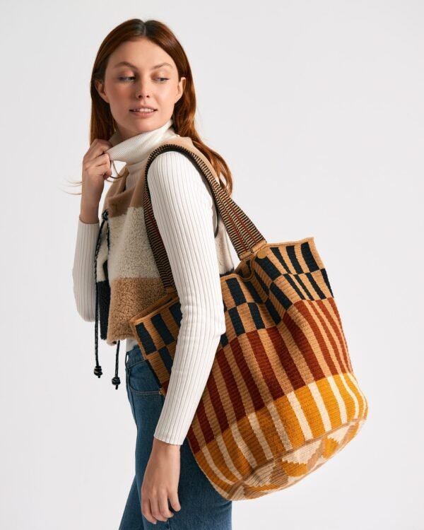 Large Wayuu-style tote bag, handmade by the Indigenous Wayuu community of Colombia